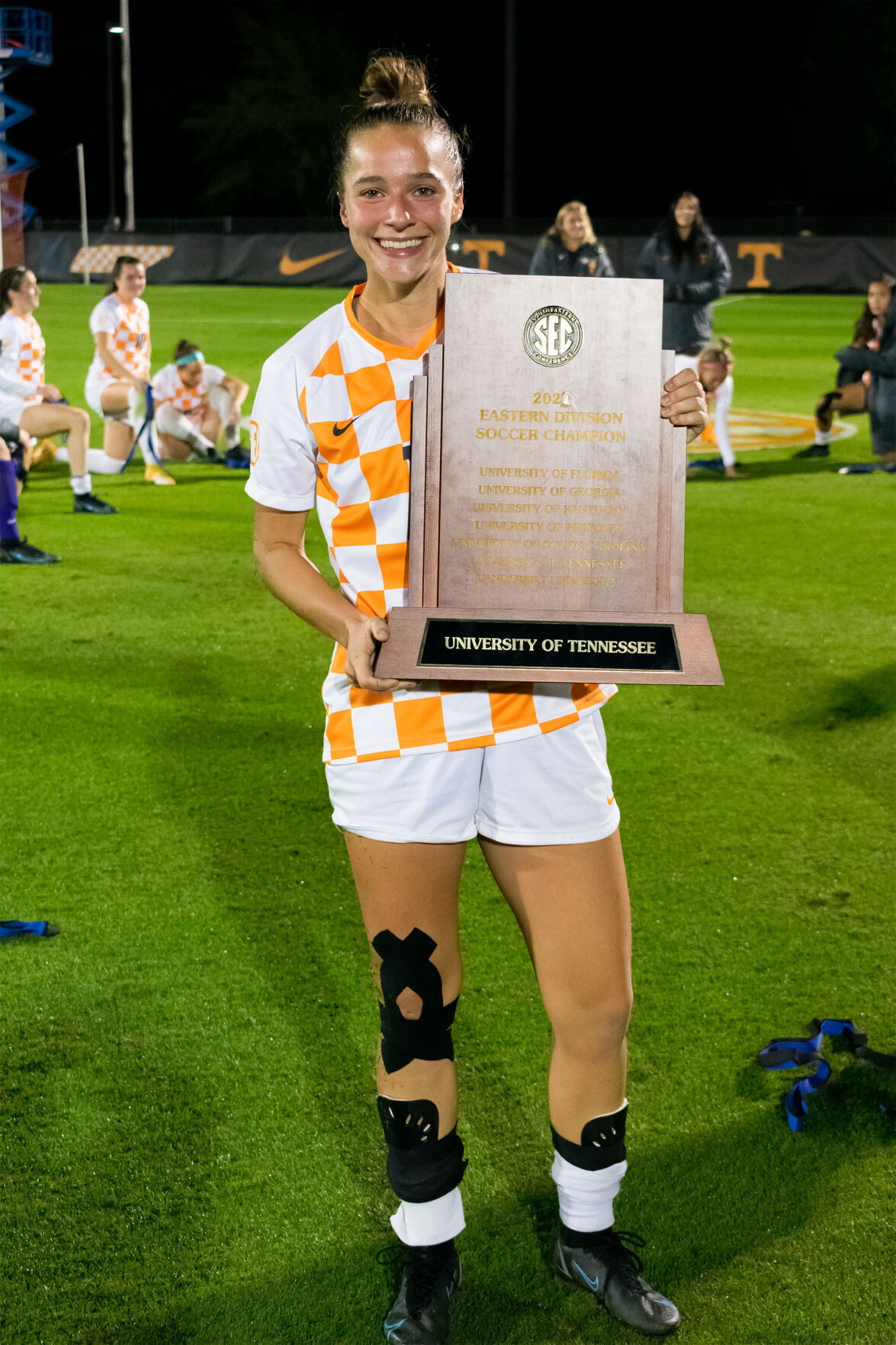 Wrenne French with trophy after UK match